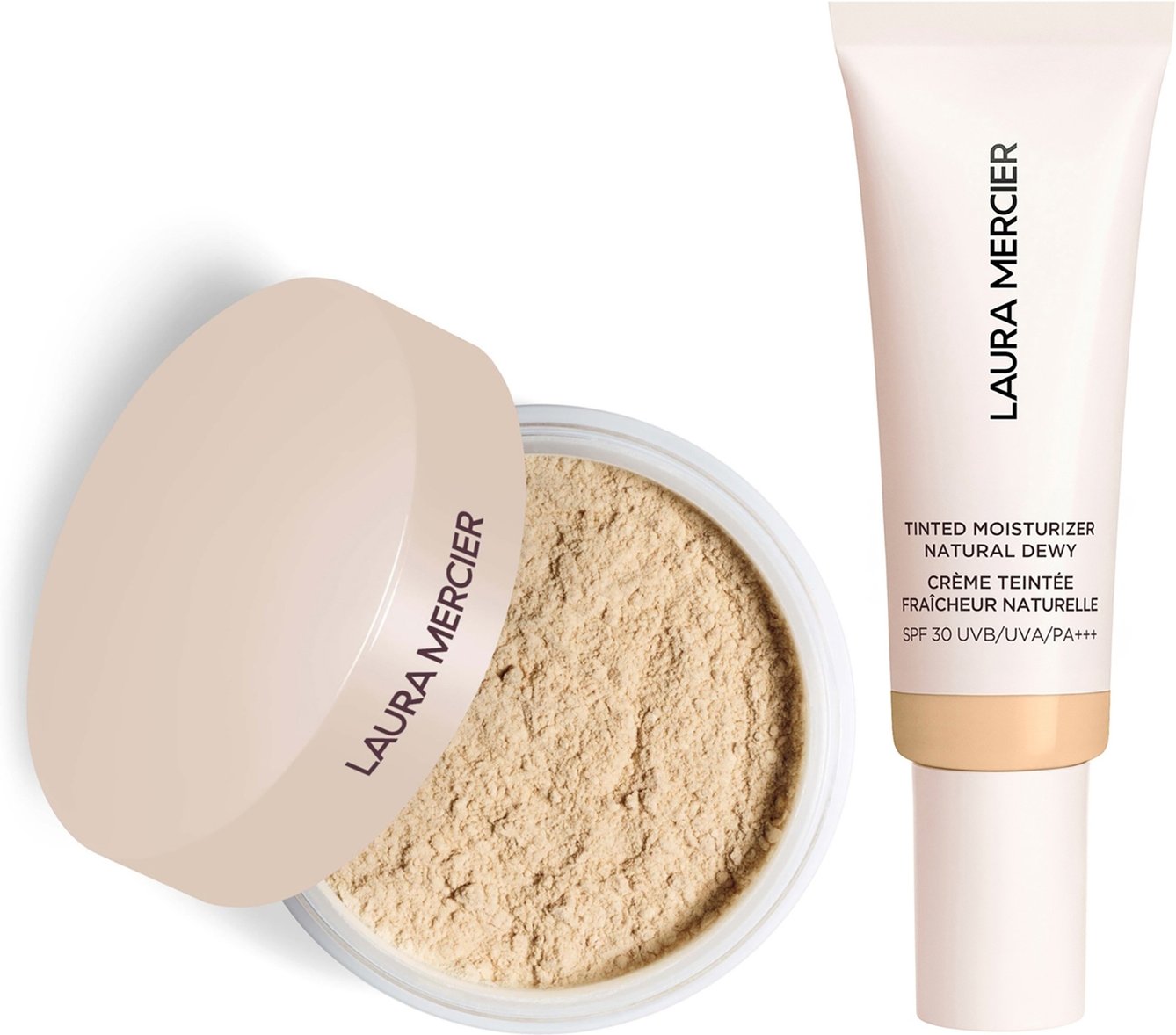 Laura Mercier Mini Translucent Loose Setting Powder Ultra Blur and Tinted Moisturiser Natural Dewy SPF 30 Duo (Various S...