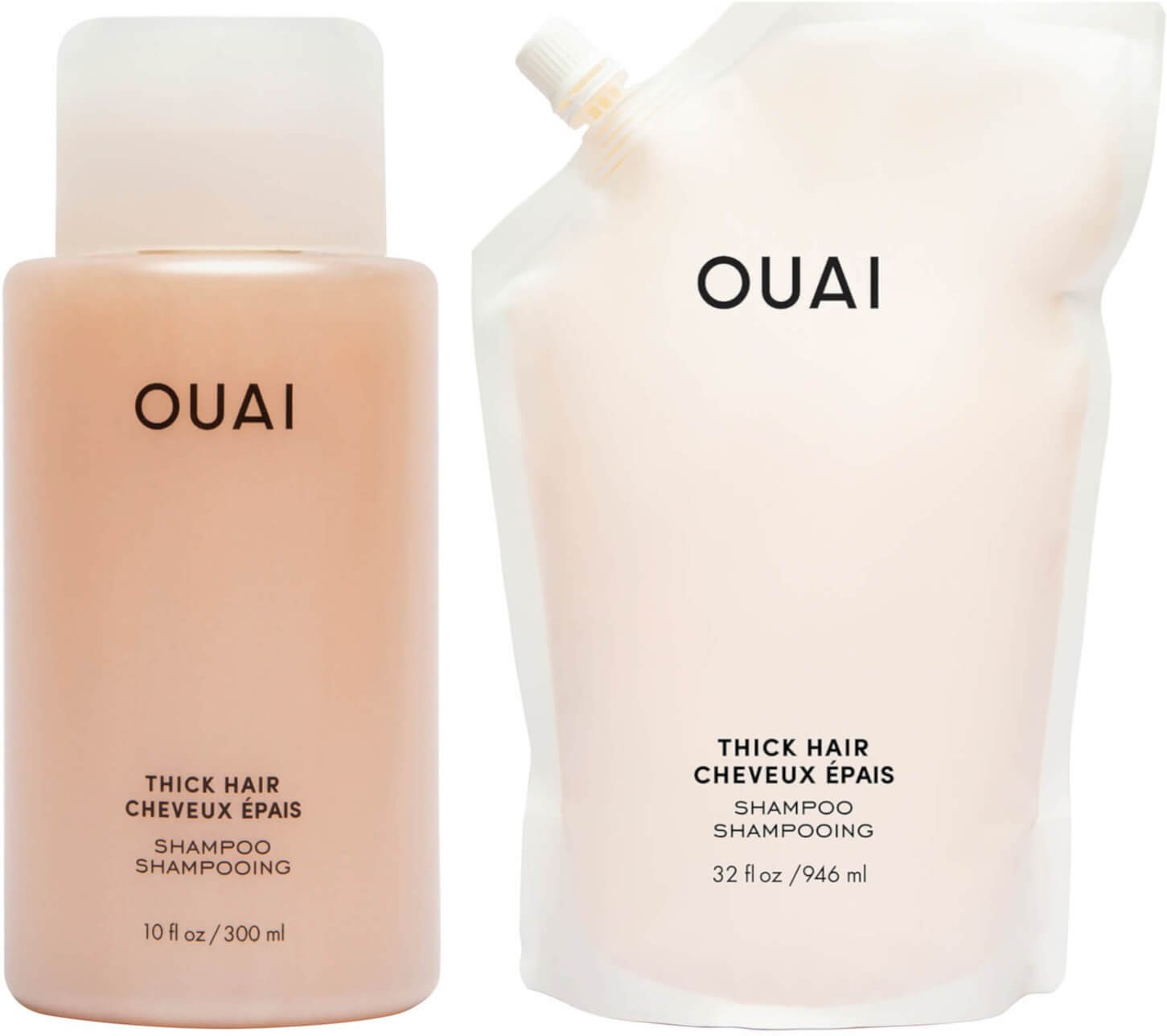 OUAI Thick Shampoo and Refill Bundle