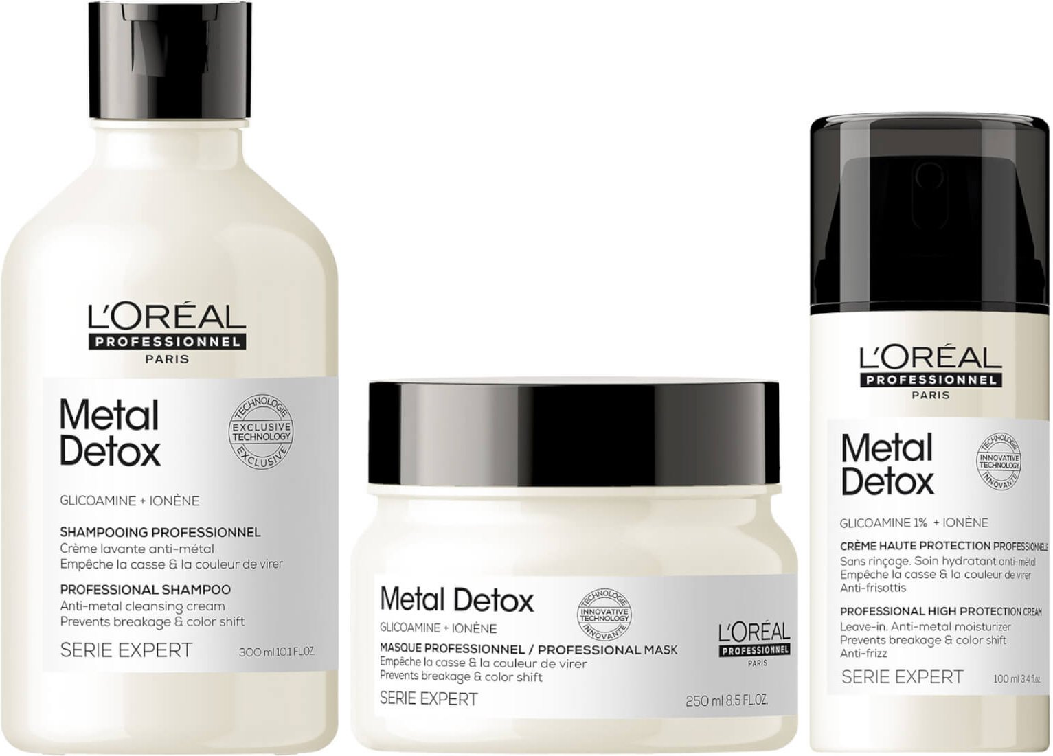 L'Oréal Professionnel Metal Detox Shampoo Masque and Leave-in Cream Bundle
