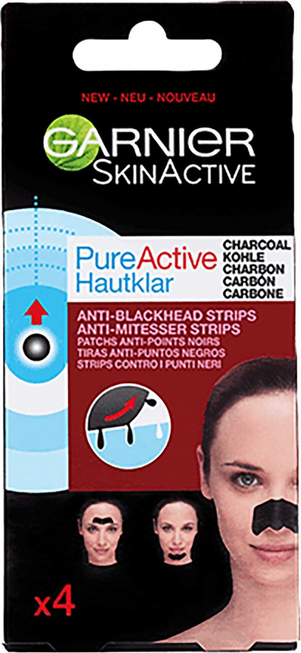 Garnier Pure Active Charcoal Anti-Blackhead Nose Strips x 4