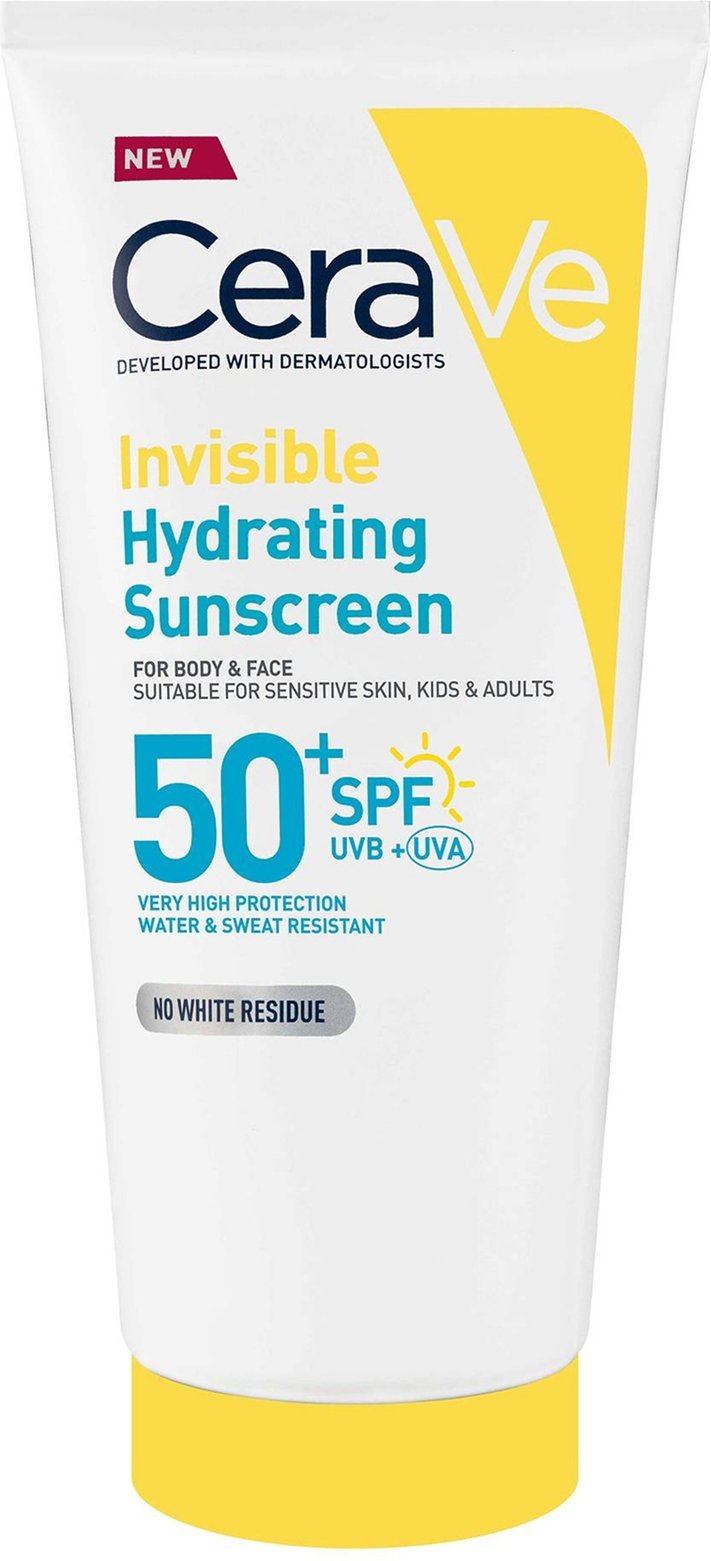 CeraVe Invisible Hydrating Sunscreen SPF 50 for body, face, & all skin types with 3 essential ceramides 177 ml