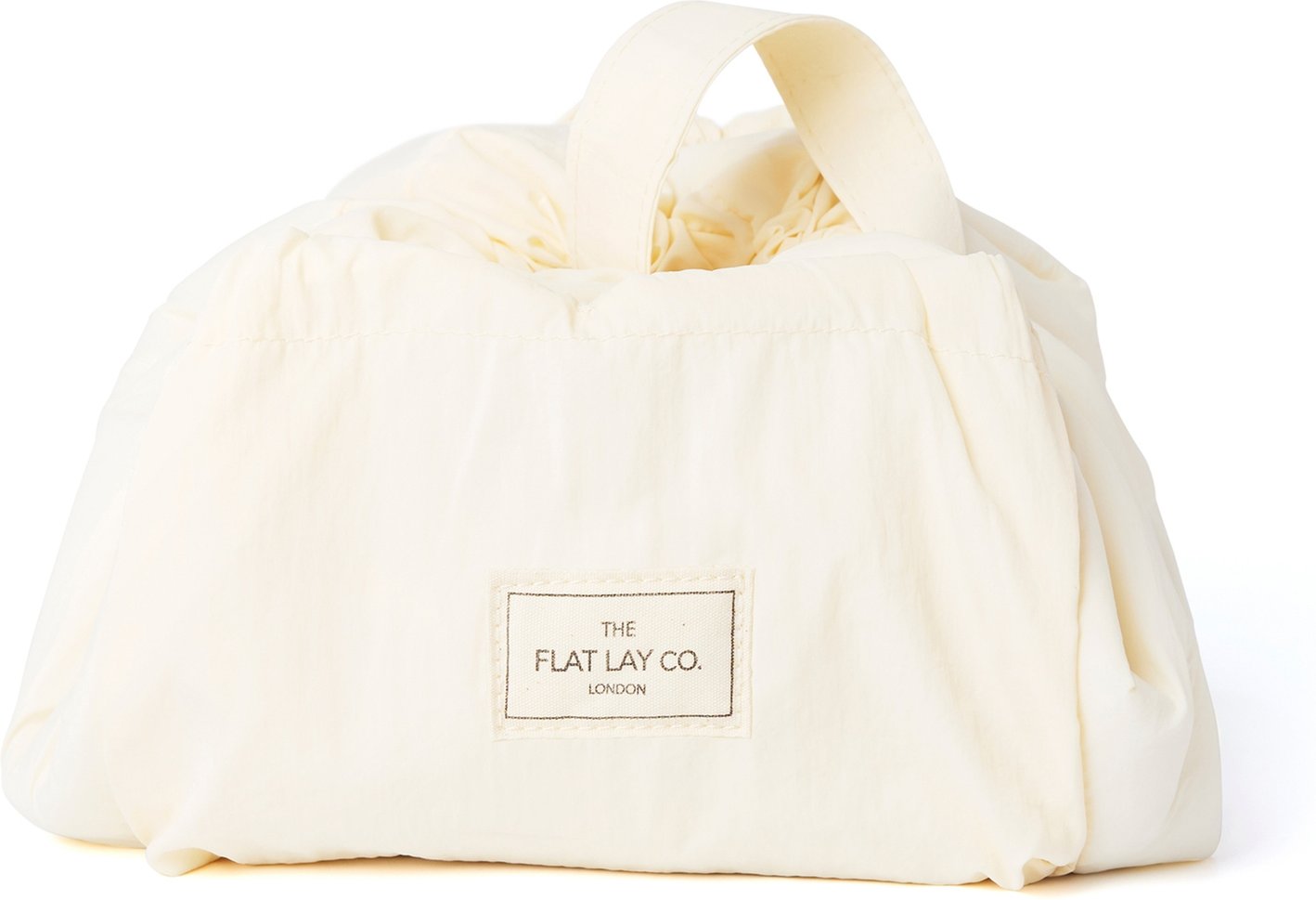 The Flat Lay Co. Drawstring Makeup Bag in Vanilla Parachute