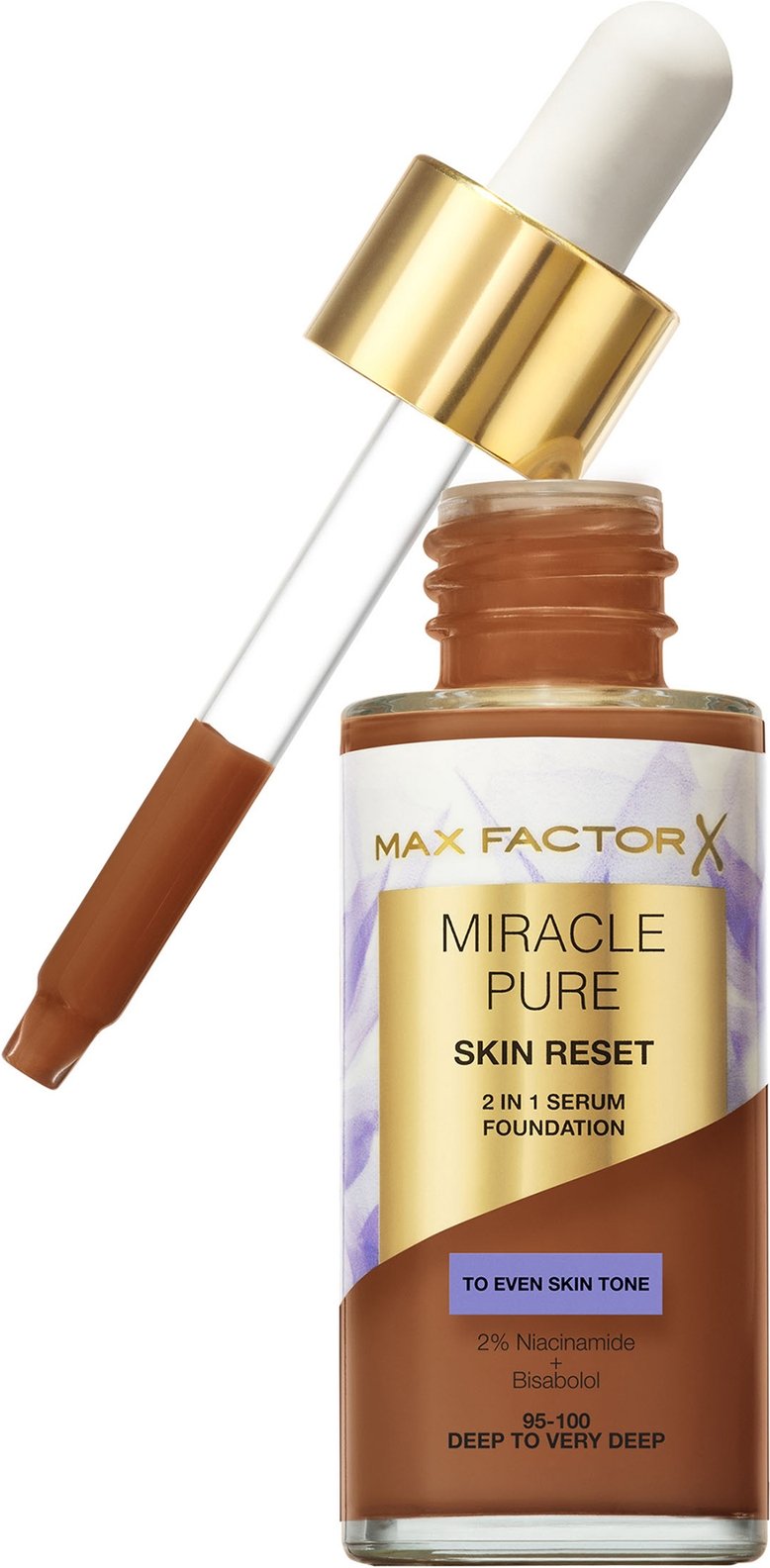 Thumbnail - Max Factor Miracle Pure Skin Revival Serum-Foundation 30 ml (Verschiedene Farbtöne) - 95-100 Deep to Very Deep