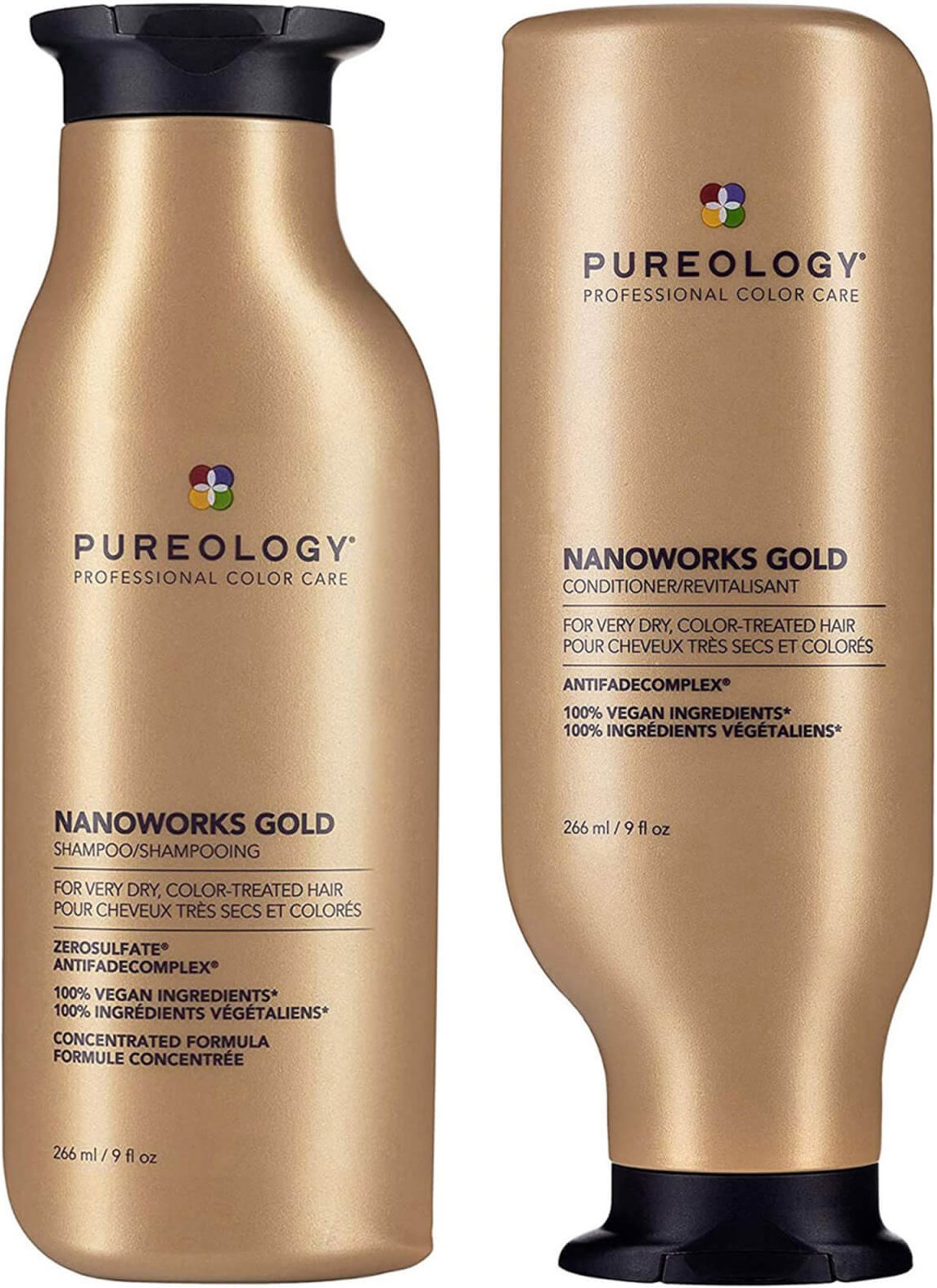 Thumbnail - Pureology Nanoworks Gold Shampoo and Conditioner Bundle for Dry, Tired Hair, Sulphate Free for a Gentle Cleanse