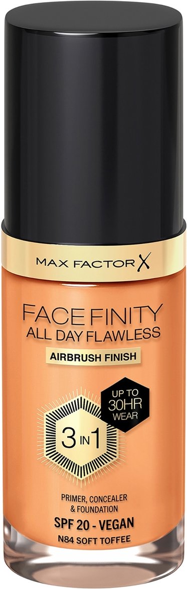 Thumbnail - Max Factor Facefinity All Day Flawless 3 in 1 Vegan Foundation 30ml (Various Shades) - N84 - SOFT TOFFEE