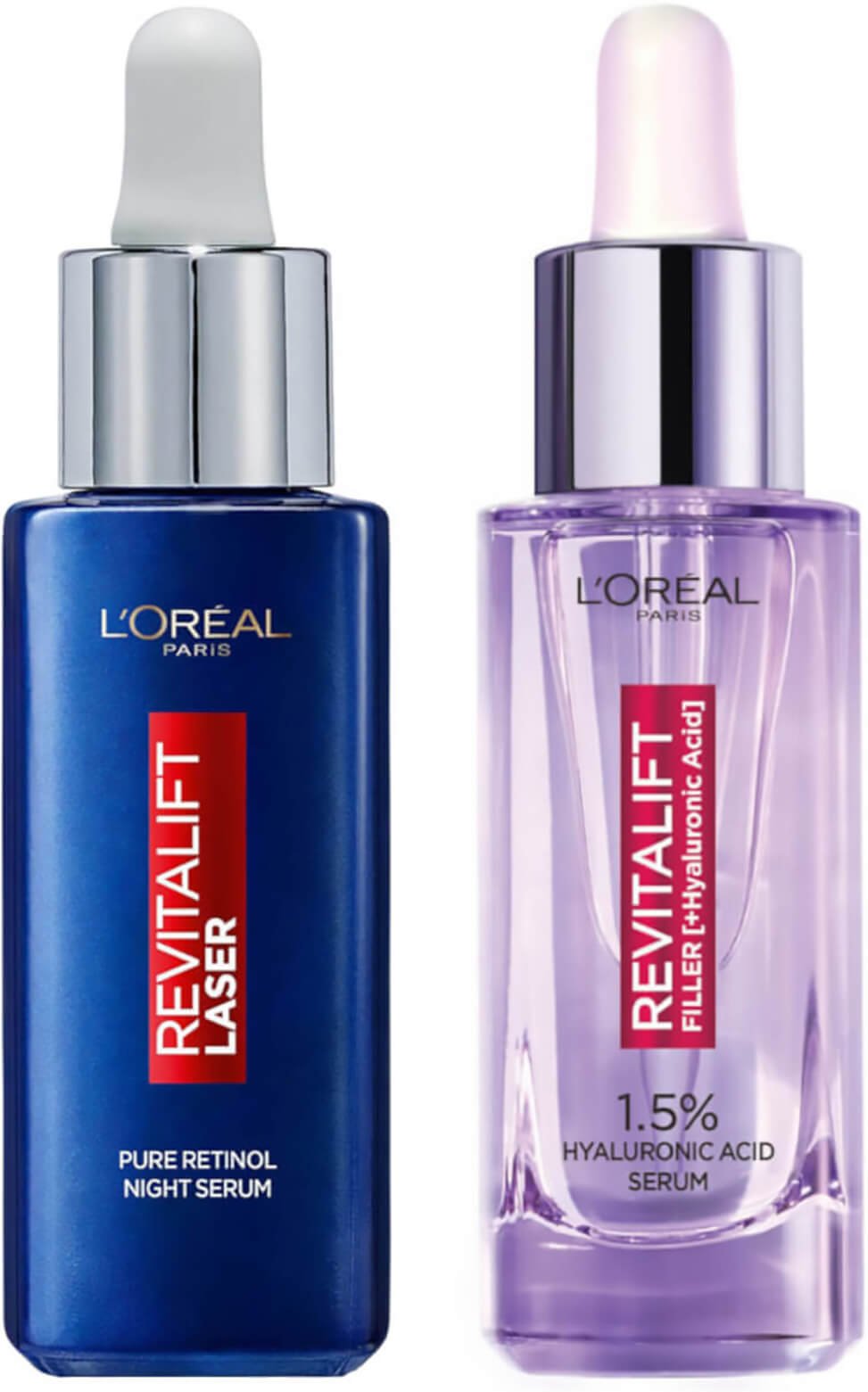 L'Oréal Paris Hyaluronic Acid Serum and Revitalift Laser Retinol Serum Bundle