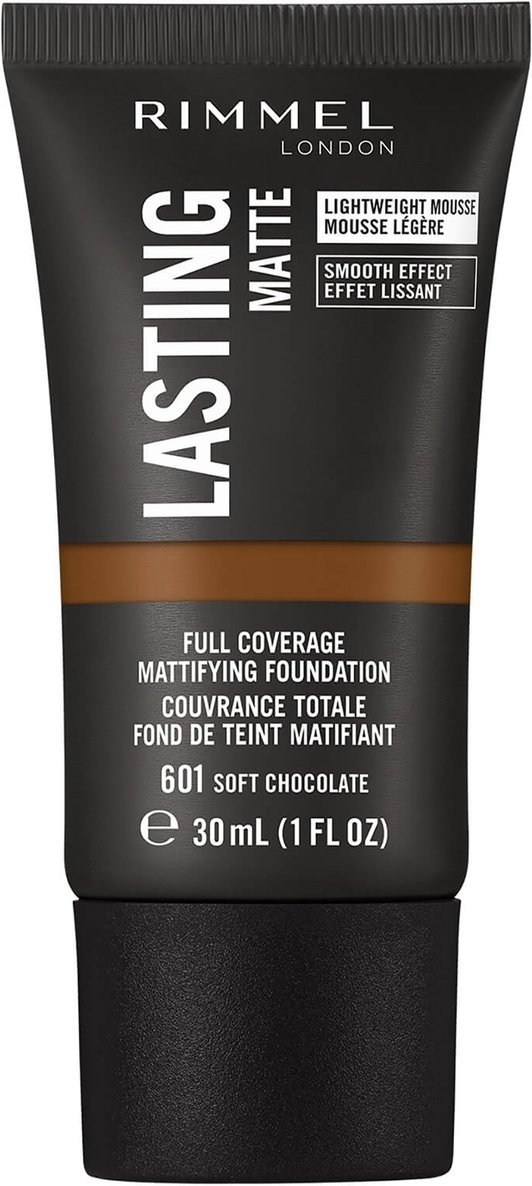 Rimmel London Lasting Matte Foundation 30 ml (Verschiedene Farbtöne) - 601 Soft Chocolate