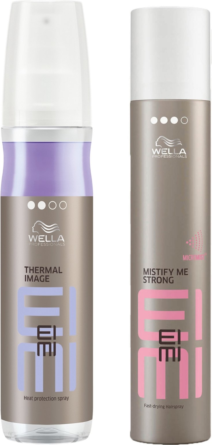 Wella Professionals Care EIMI Thermal Image Heat Protection 150ml with Mistify Me Strong Hairspray 300ml Styling Bundle