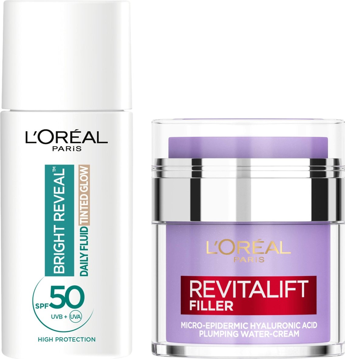 L'Oreal Paris Hyaluronic Filler Water Cream & Tinted Glow SPF50+ (Various Shades) - Pearl Glow