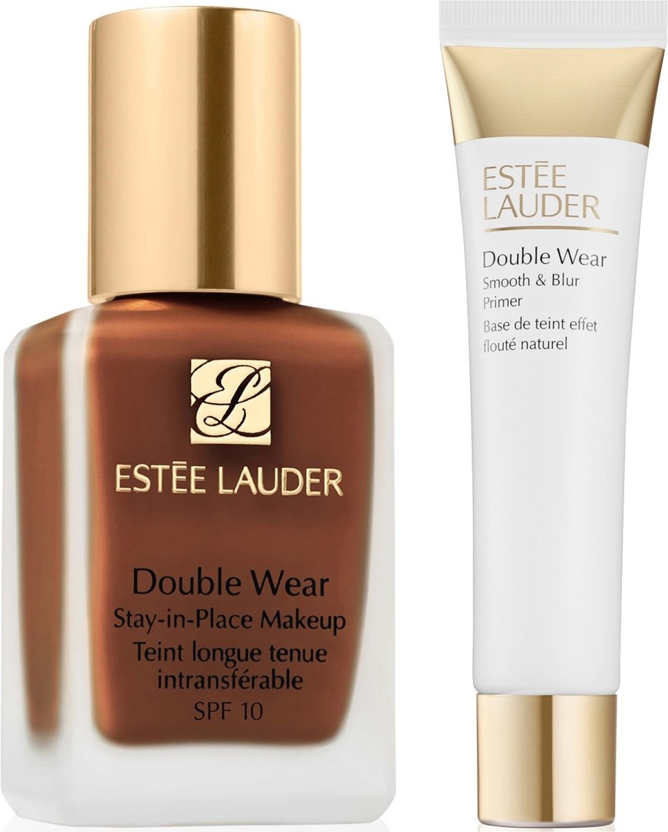 Estee Lauder Double Wear Stay-in-Place Makeup & Double Wear Smooth and Blur Primer Bundle (Various Shades) - 6N1 Mocha