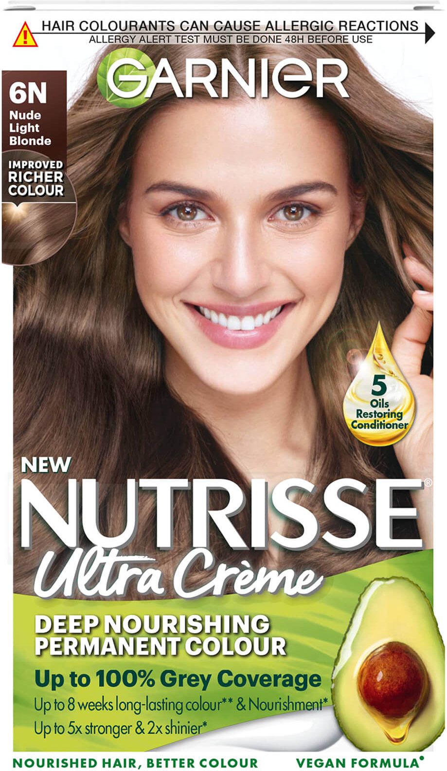 Garnier Nutrisse Permanentes Haarfärbemittel (Verschiedene Farbtöne) - 6N Nude Light Brown