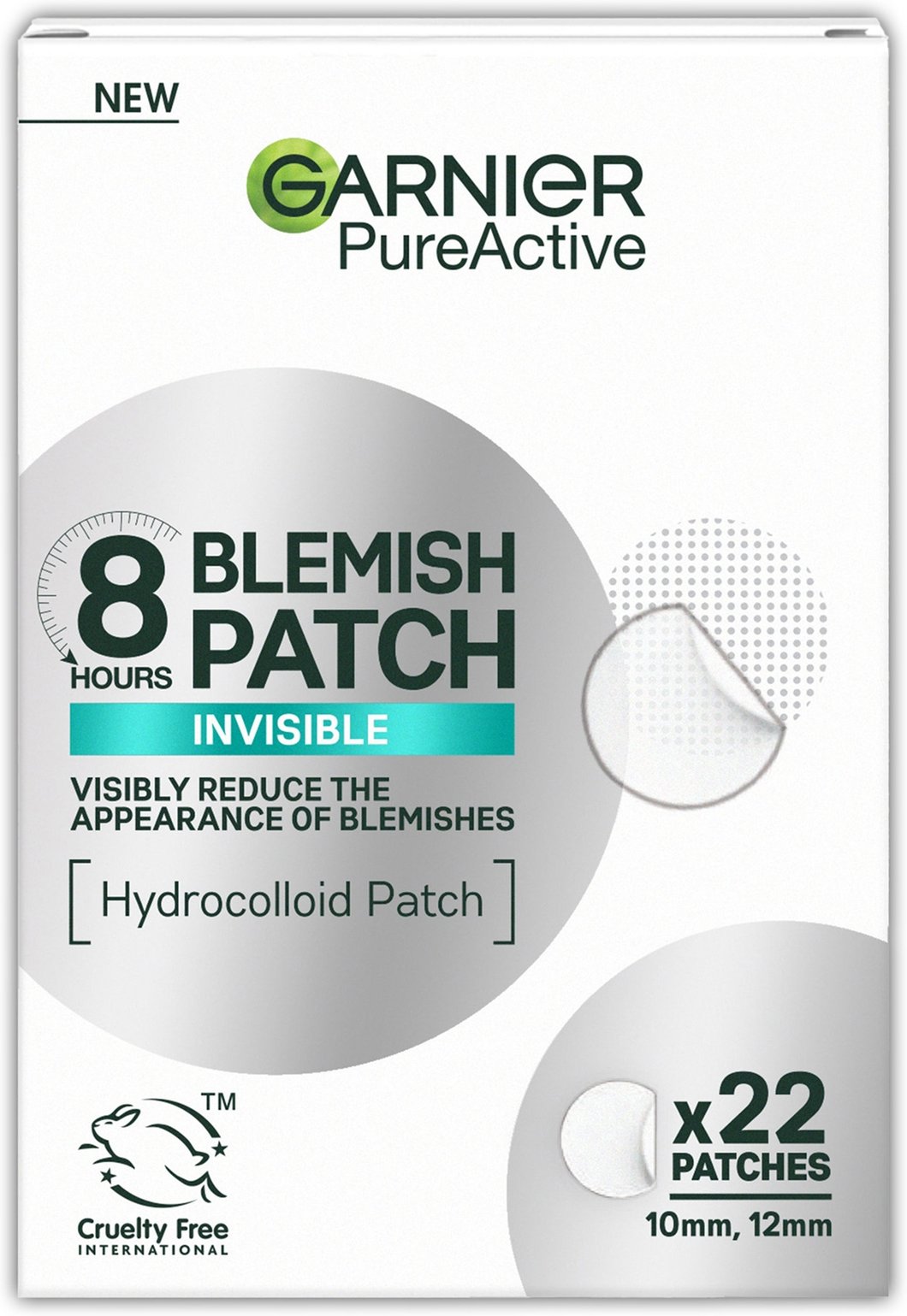 Garnier Pure Active 8hr Invisible Hydrocolloid Blemish Patch Cruelty Free & Vegan - 22 patches