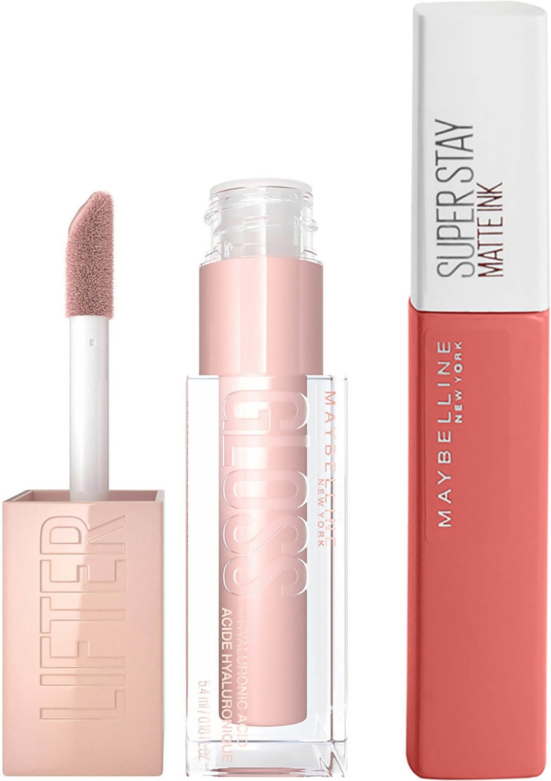 Maybelline Lifter Gloss and Superstay Matte Ink Lipstick Bundle (Verschiedene Farbnuancen) - 130 Self Starter
