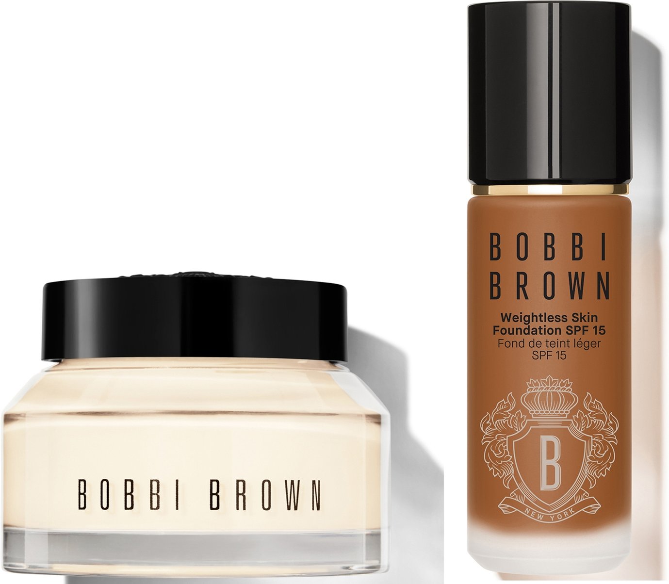 Bobbi Brown 24-hour Hydration Duo - Vitamin Enriched Face Base & Foundation Bundle (Various Shades) - Neutral Walnut