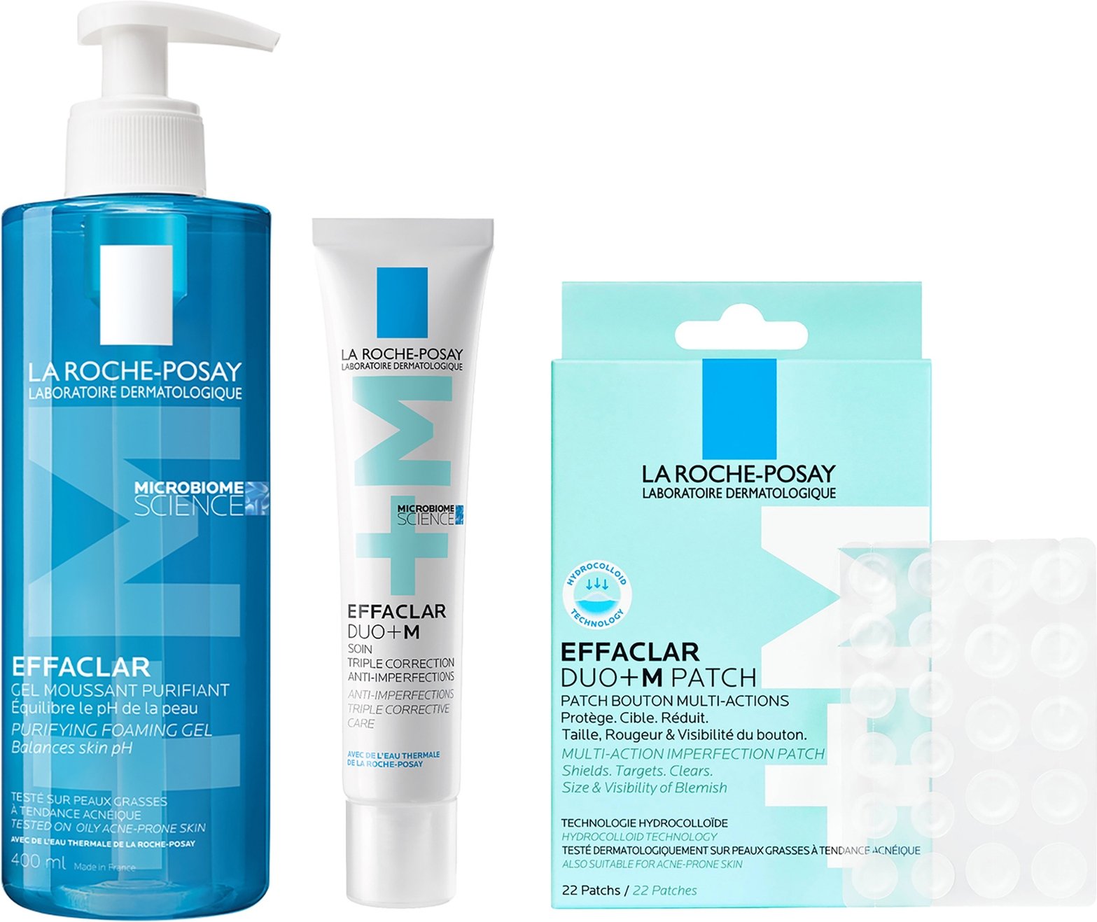 La Roche Posay Anti-Blemish Evening Routine Effaclar Cleanser, Treatment & Patches
