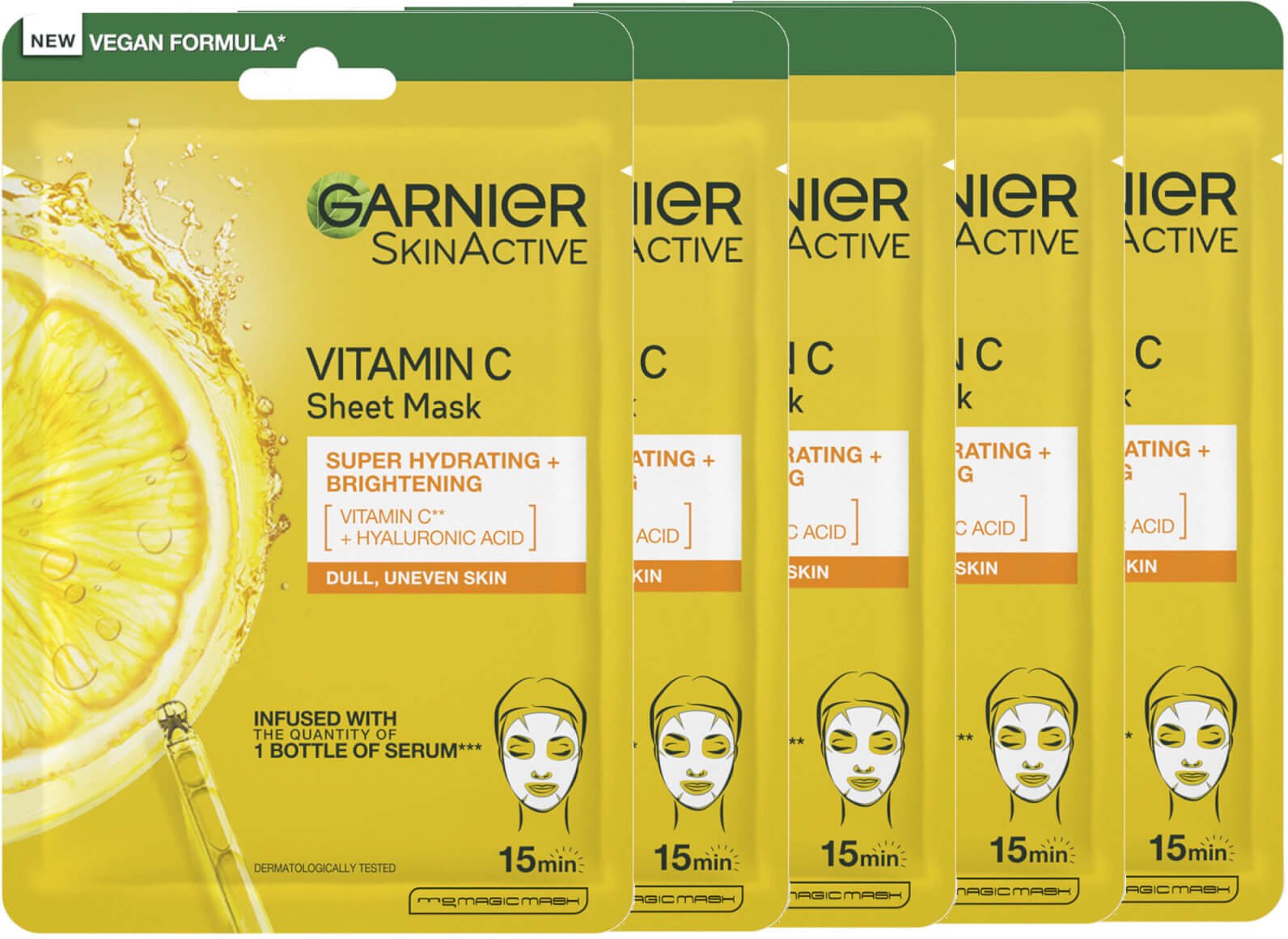 Thumbnail - Garnier SkinActive Moisture Bomb Hydrating and Brightening Vitamin C Sheet Mask Set of 5