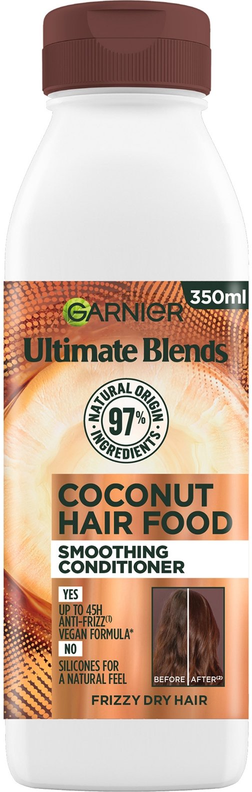 Garnier Ultimate Blends Glättung Haar Nahrung Kokosnuss-Spülung für Krauses Haar 350 ml