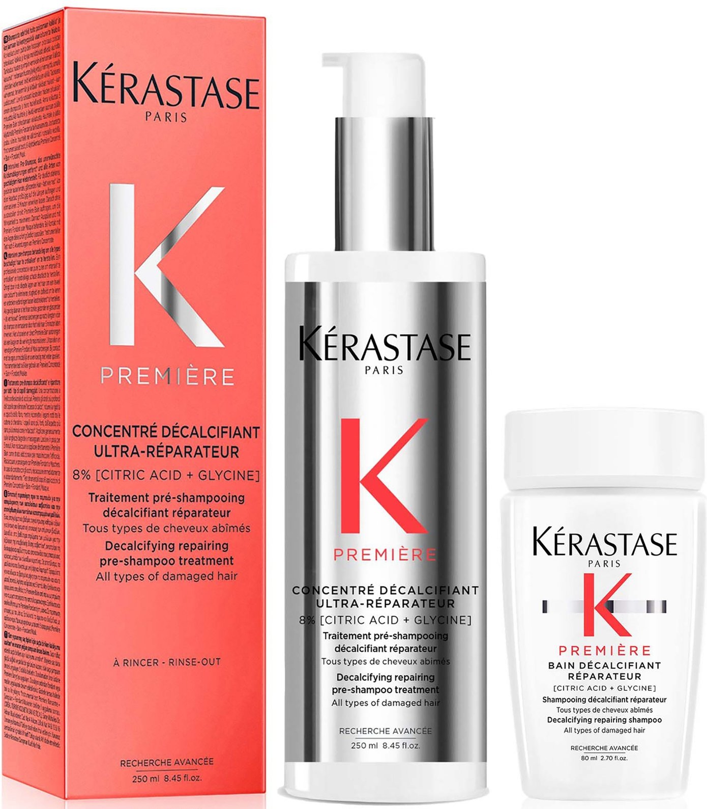 Kérastase Première Decalcifying Pre-Shampoo with Travel Size Shampoo for Damaged Hair with Pure Citric Acid