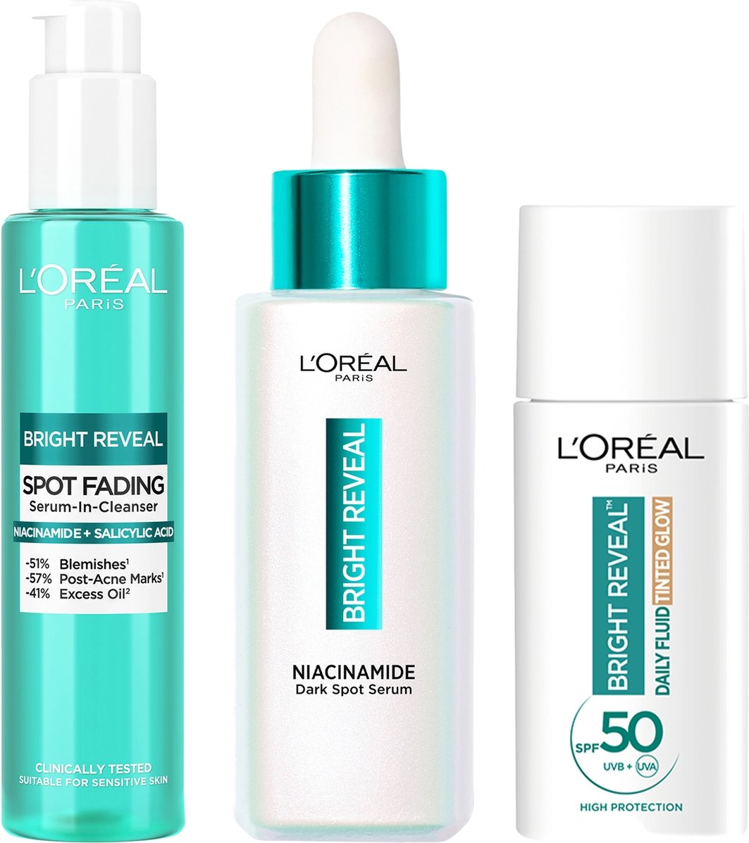 L'Oréal Paris Bright Reveal Dark Spot Defender Routine Bundle