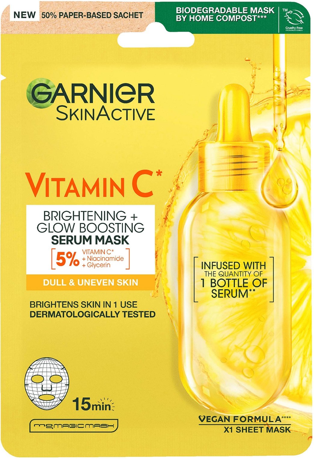 Garnier SkinActive Moisture Bomb Vitamin C Sheet Mask 28g