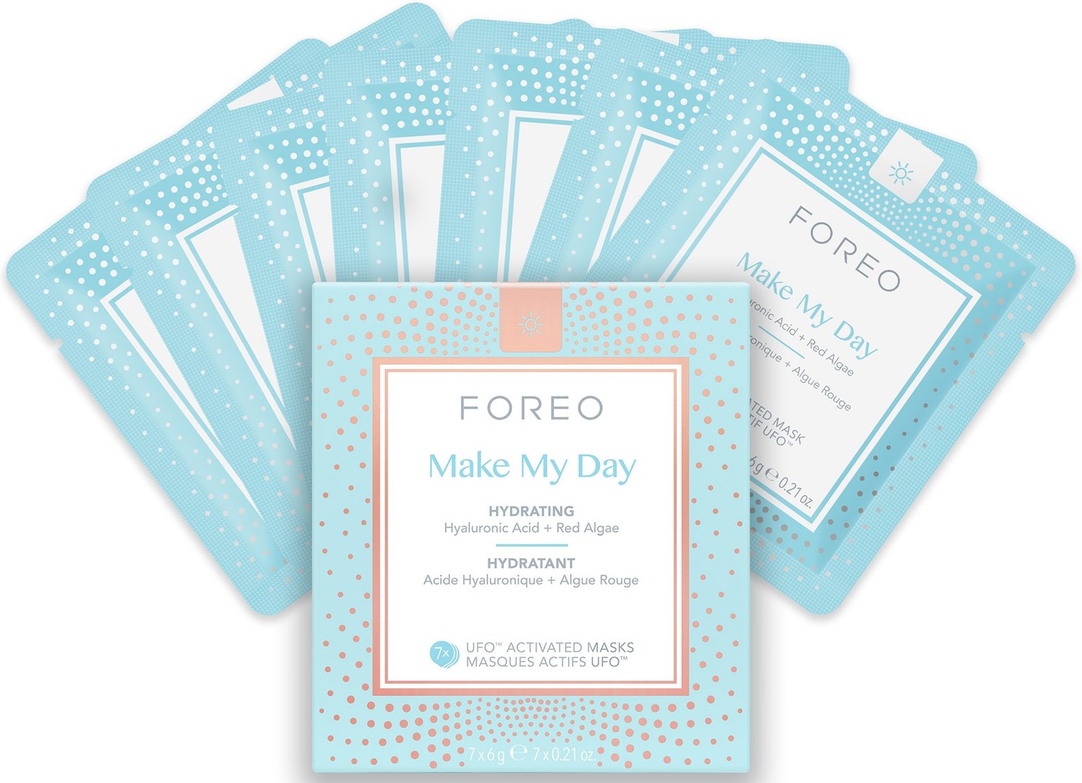 FOREO Make My Day UFO/UFO Mini Anti-Umwelteinflüsse und Sehr Feuchtigkeitsspendende Gesichtsmaske (7er-Packung)