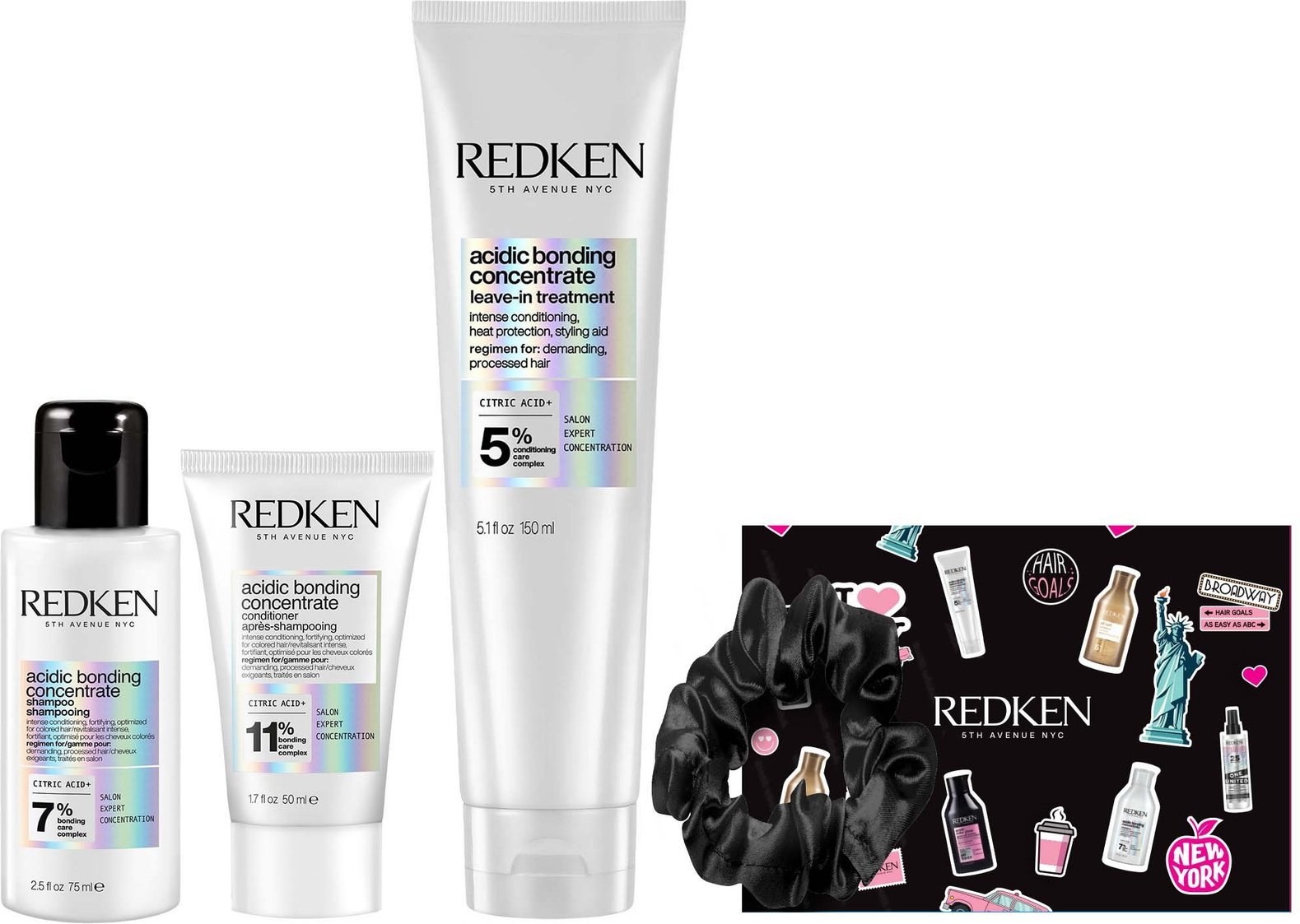 Redken Acidic Bonding Concentrate Shampoo 75ml, Redken Acidic Bonding Concentrate Conditioner 50ml, Redken Acidic Bondin...