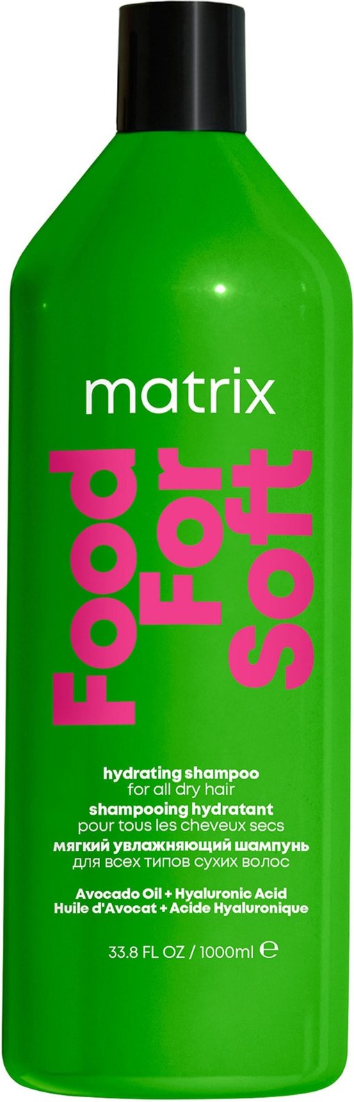 Matrix Food For Soft Feuchtigkeitsspendendes Shampoo mit Avocadoöl und Hyaluronsäure für trockenes Haar 1000 ml