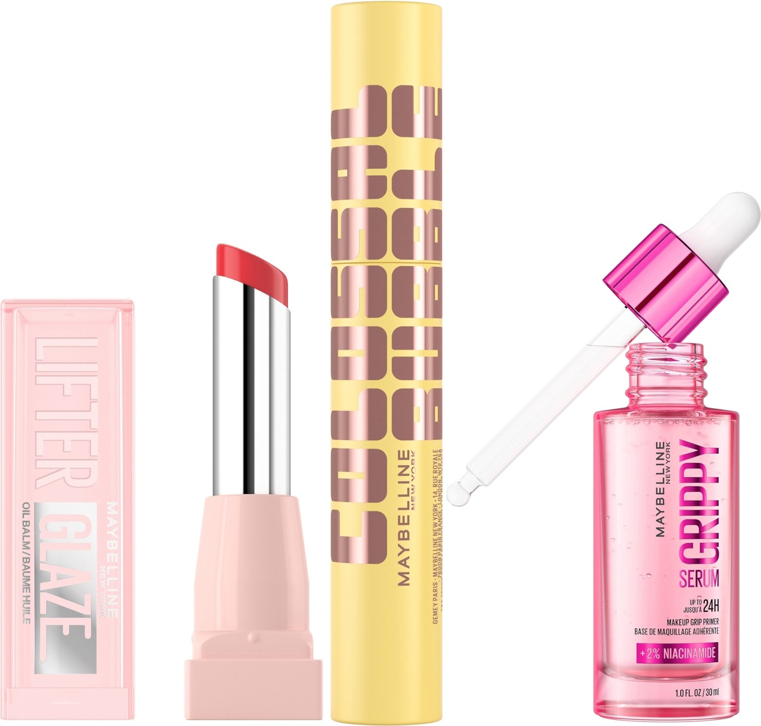 Thumbnail - Maybelline Viral Favourites Make Up Bundle with Grippy Primer, Colossal Mascara and Lifter Glaze Lip Balm (Various Shade...