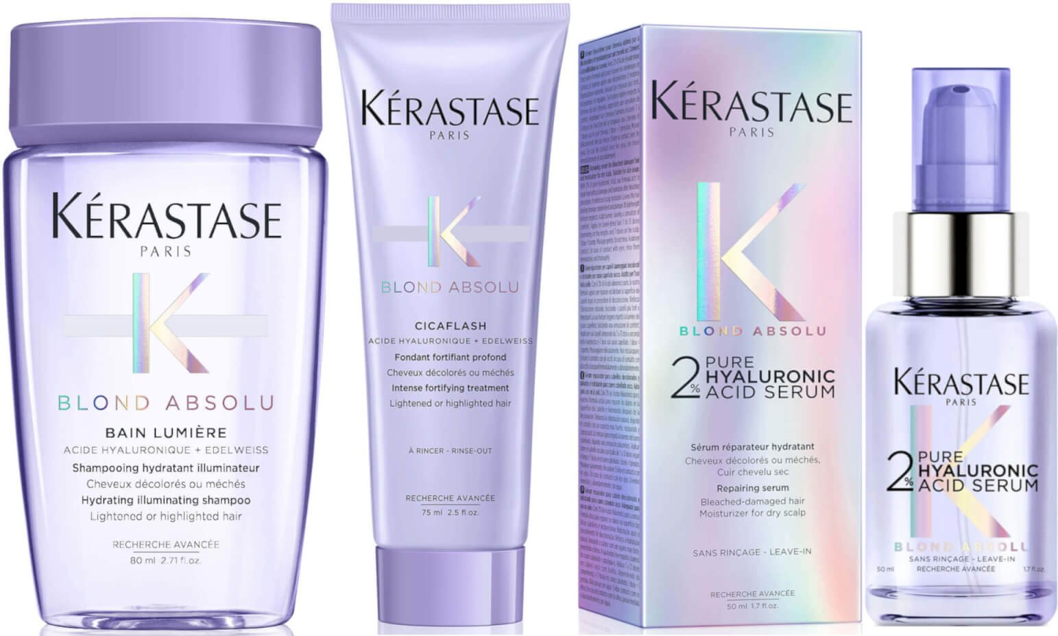 Kérastase Blond Absolu 2% Pure Hyaluronic Acid Scalp and Hair Serum 50ml with Travel Size Duo