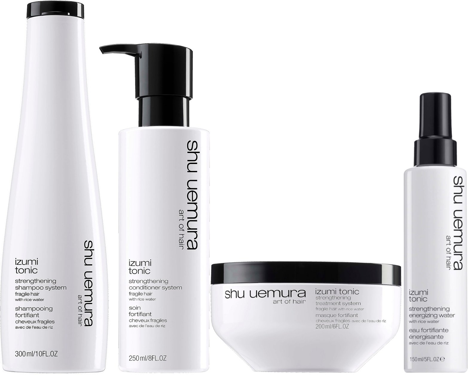 Shu Uemura Art of Hair Izumi Tonic Rice Water Shampoo, Conditioner, Hair Mask and Tonic Water Routine