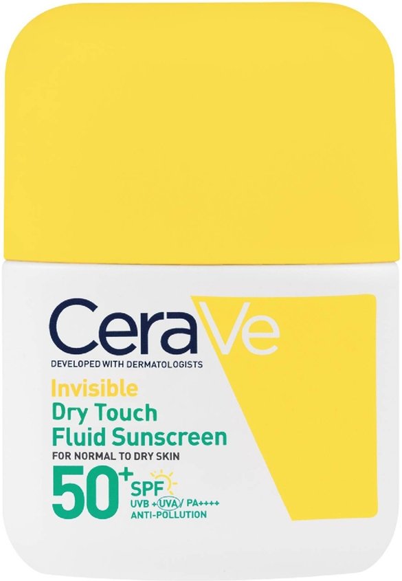 CeraVe Invisible Dry Touch Fluid Sunscreen SPF 50 for normal to oily skin with 3 essential ceramides 50 ml