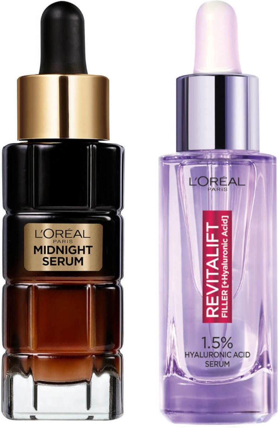 L'Oréal Paris Plump and Glow Serums Bundle with 1.5% Hyaluronic Acid, Vitamin E and Anti-Oxidants