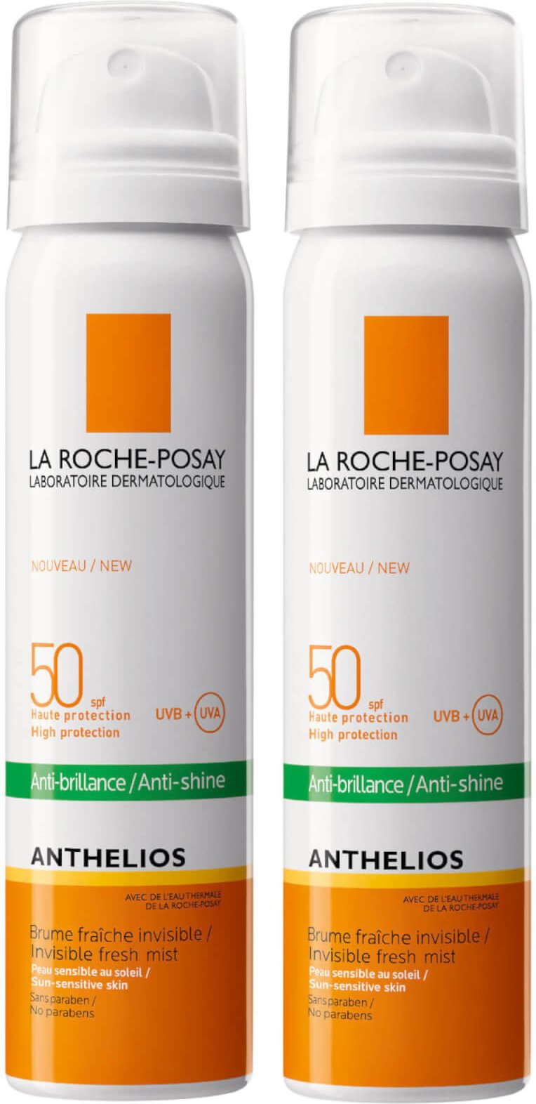 La Roche-Posay Anthelios Anti-Shine Sun Protection Invisible SPF50+ Face Mist 75ml Duo