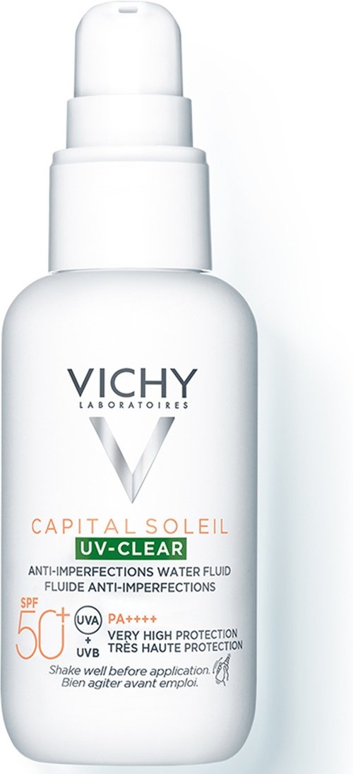 Vichy Capital Soleil UV-Clear Täglicher Sonnenschutz LSF 50+ mit Salizylsäure für zu Rötungen neigender Haut 40 ml