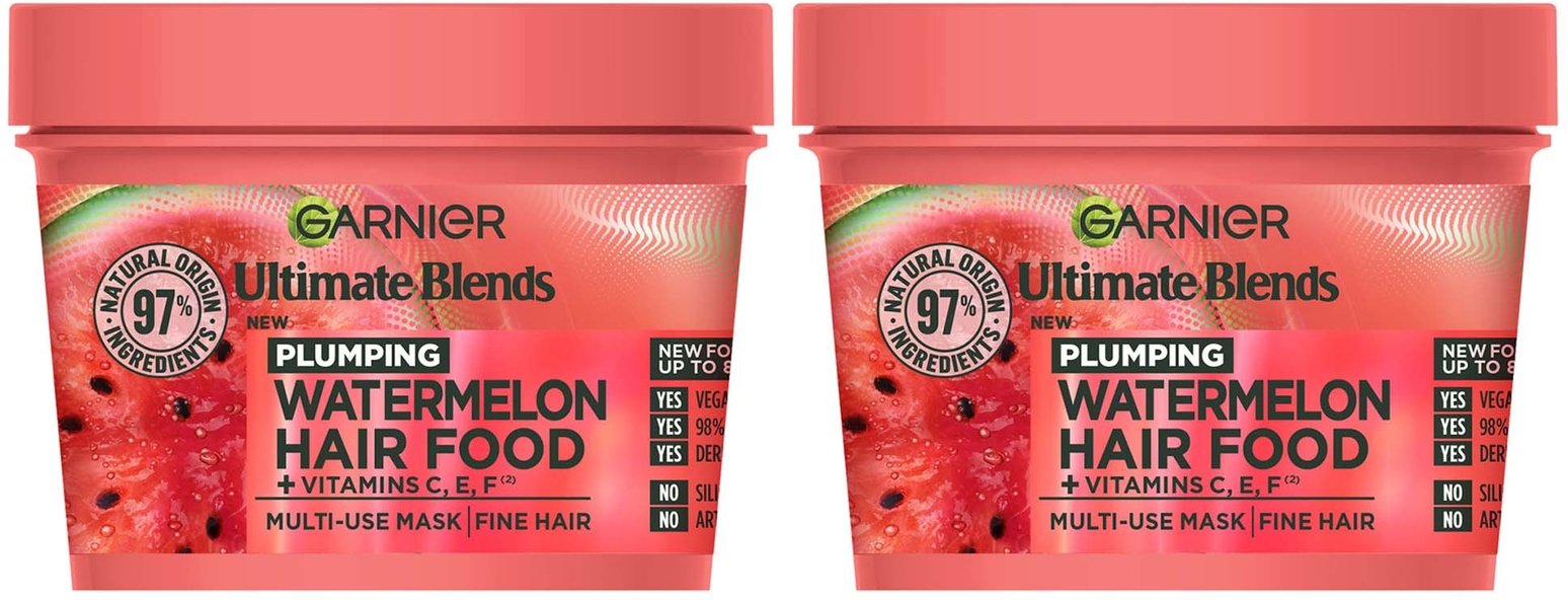 Garnier Ultimate Blends Watermelon 3-in-1 Plumping Hair Mask Duo