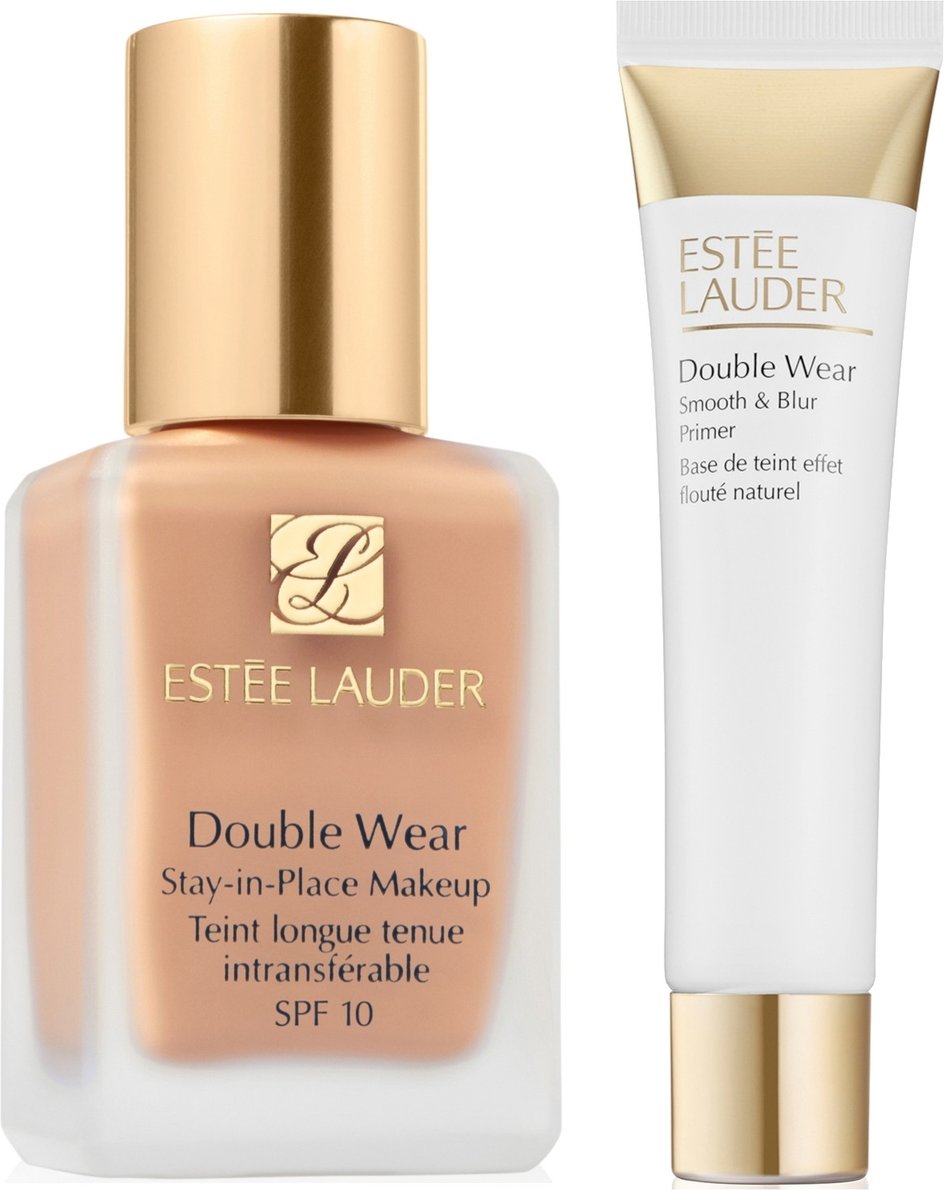 Estee Lauder Double Wear Stay-in-Place Makeup & Double Wear Smooth and Blur Primer Bundle (Various Shades) - 1C1 Cool Bo...