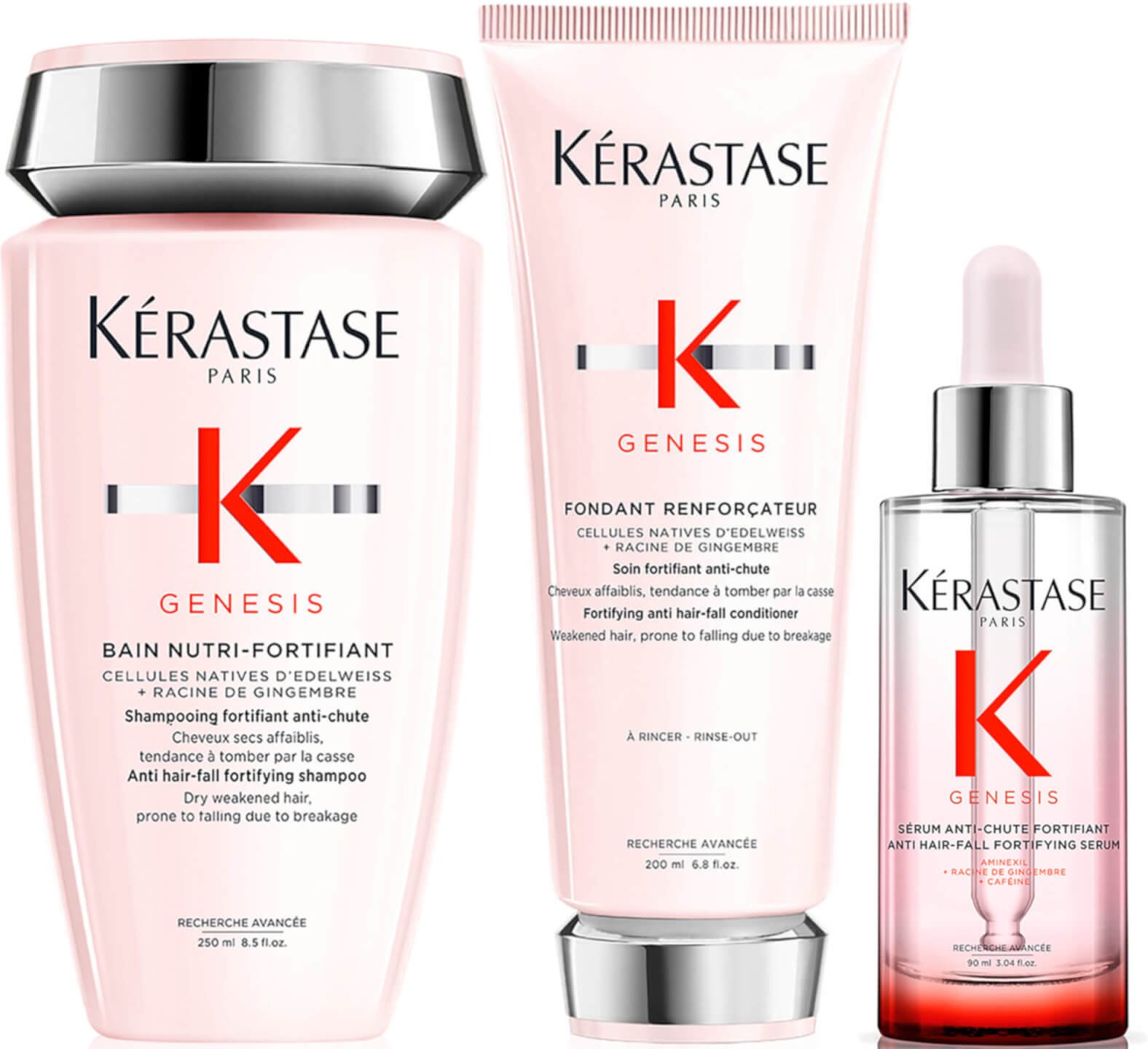 Kérastase Genesis Shampoo, Conditioner and Serum Hair Trio Routine