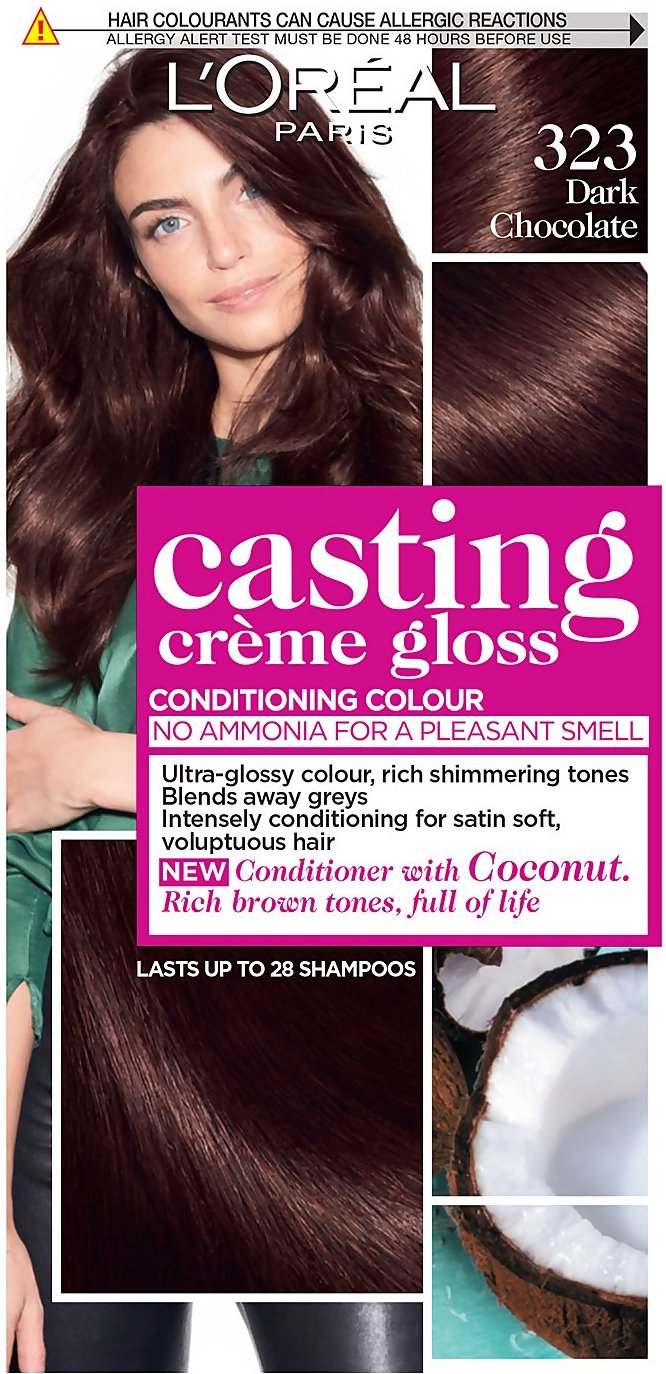 L'Oréal Paris Casting Crème Gloss Semipermanente Haarfarbe (Verschiedene Farbtöne) - 323 Dark Chocolate Brown