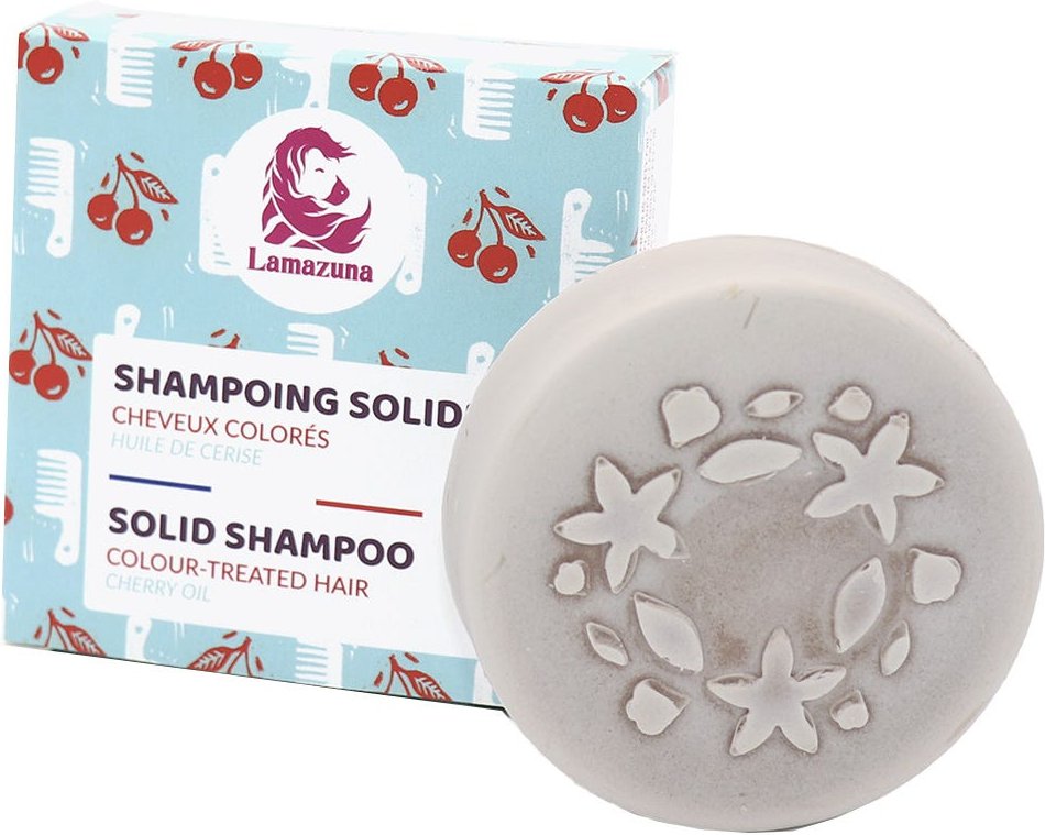 Lamazuna Festes Shampoo Kirschöl Coloriertes Haar 70 g