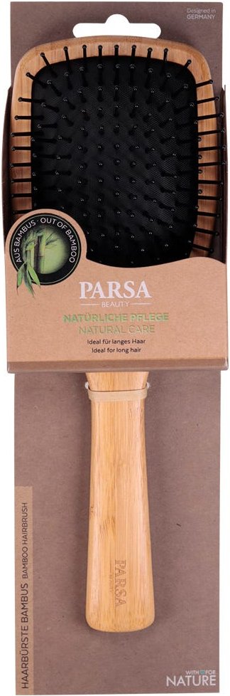 PARSA Beauty Profi FSC Holz Haarbürste Paddle Groß mit Kunststoffstiften