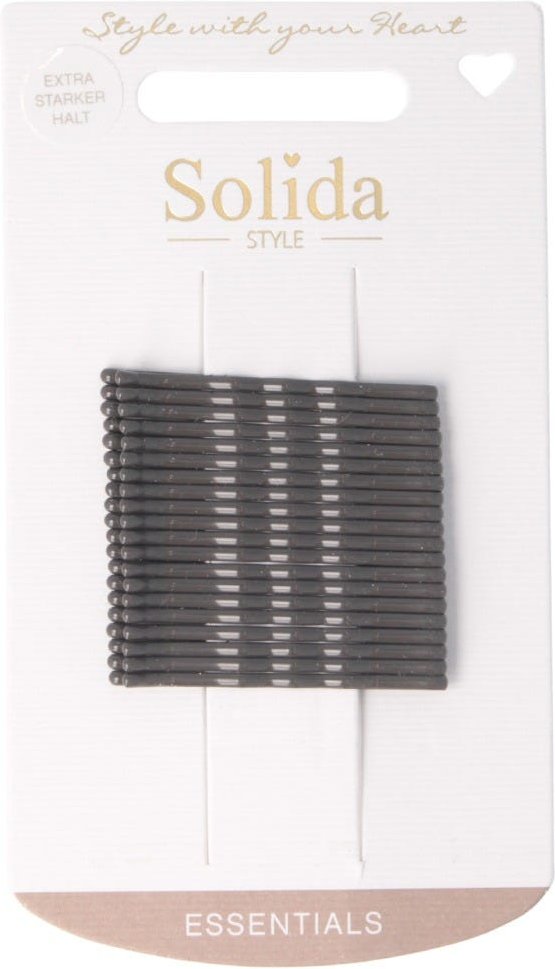 Solida Haarklemmen Anti-rutsch braun gewellt