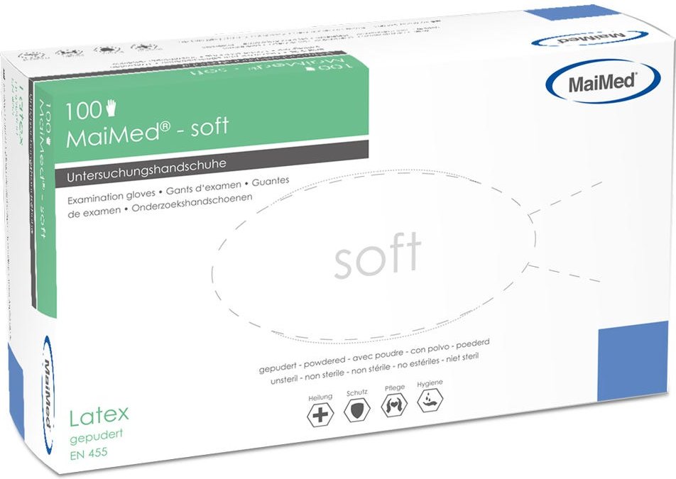 MaiMed Latexhandschuhe Transparent 100 Stück Gr. L
