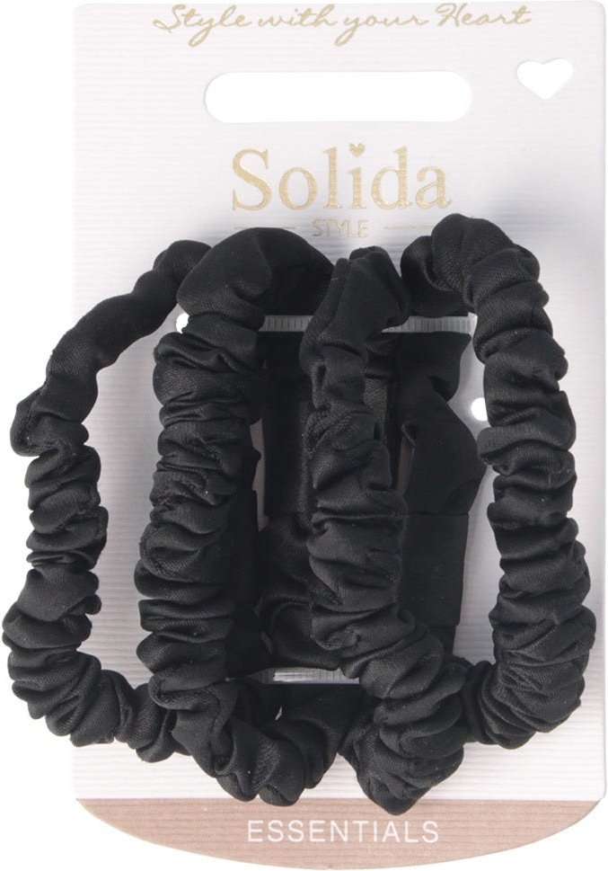 Solida Haargummi gerafft shiny schwarz