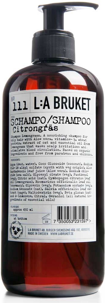 L:A BRUKET No. 111 Shampoo Zitronengras 450 ml