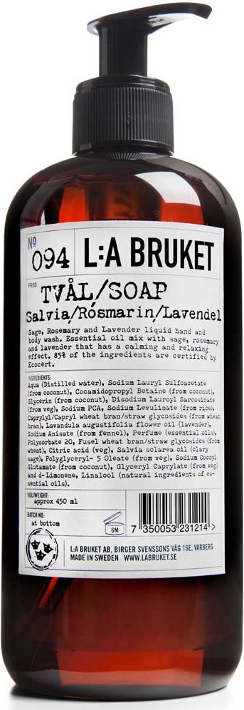 L:A BRUKET No. 94 Liquid Soap Salbei/Rosmarin/Lavendel 450 ml