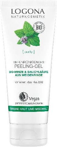 LOGONA Tiefenreinigendes Peeling Gel Bio-Minze & Salicylsäure 100 ml