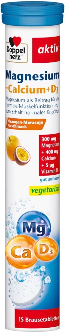Doppelherz Magnesium + Calcium + D3 Brausetabletten 15 Stück