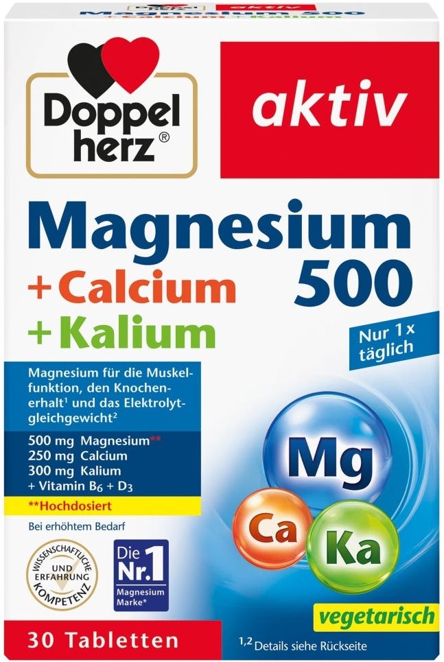 Doppelherz Magnesium 500 + Calcium + Kalium 30 Stück