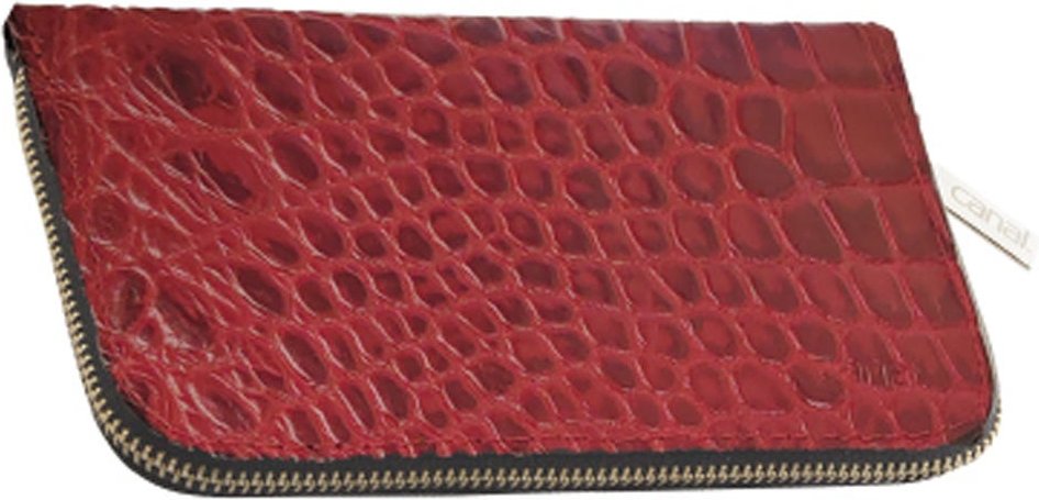 Canal Reißverschluss-Etui Leder unbestückt Kirsche