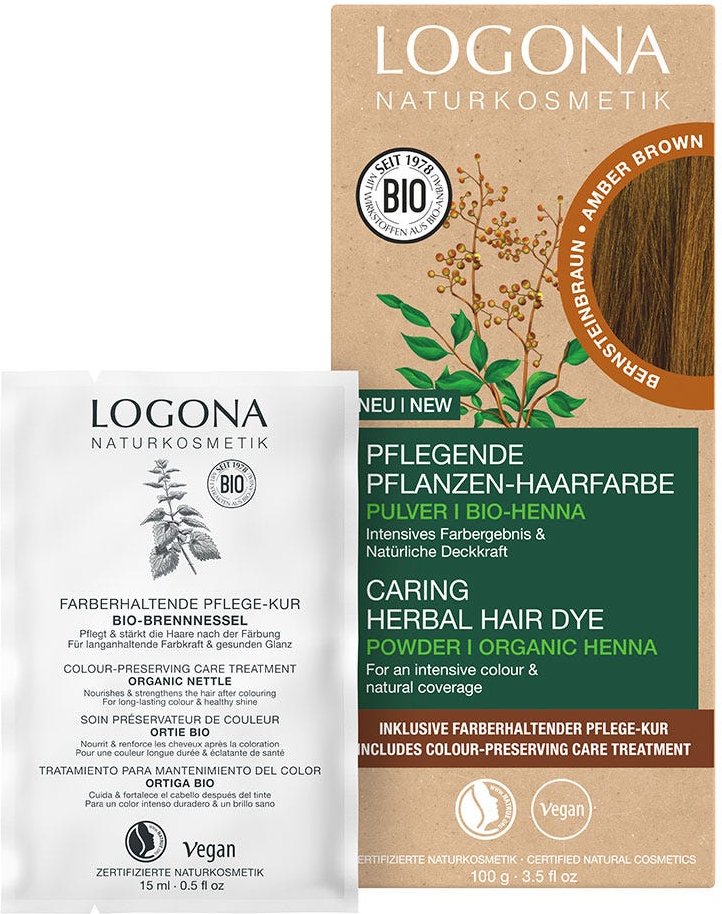 LOGONA Pflanzen-Haarfarbe Pulver Bernsteinbraun 100 ml